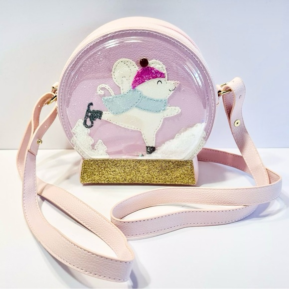 Bath & Body Works Snow Globe Mouse Crossbody Purse Cosmetic Bag Pink - Picture 8 of 16